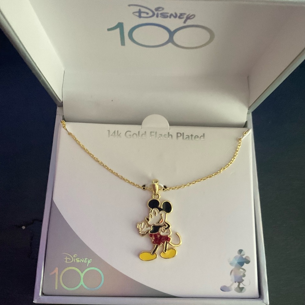 Disney Gold and Red Mickey Mouse Necklace 100th Disney anniversary